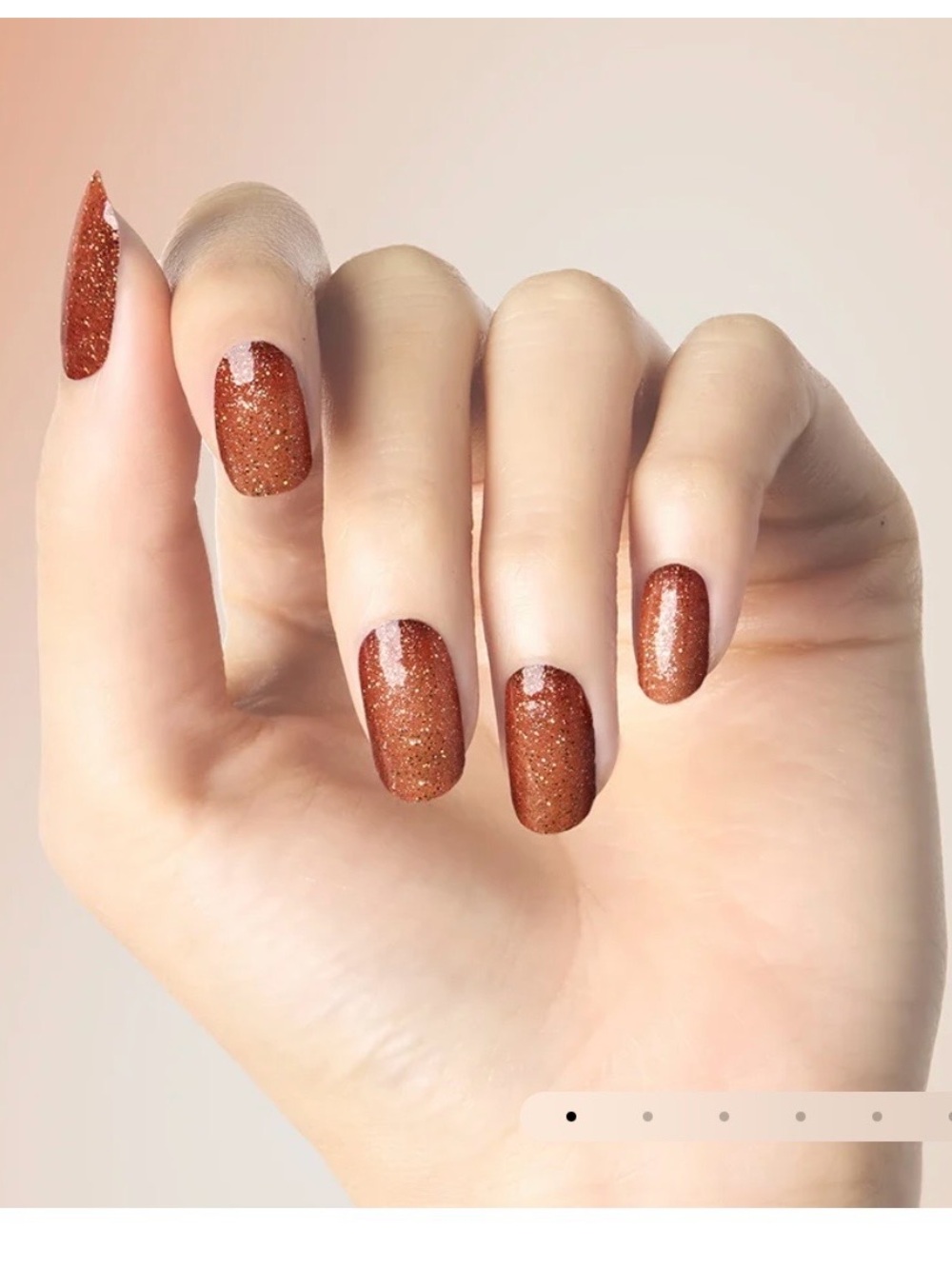 Glittery Copper Brown Nail Polish Strips